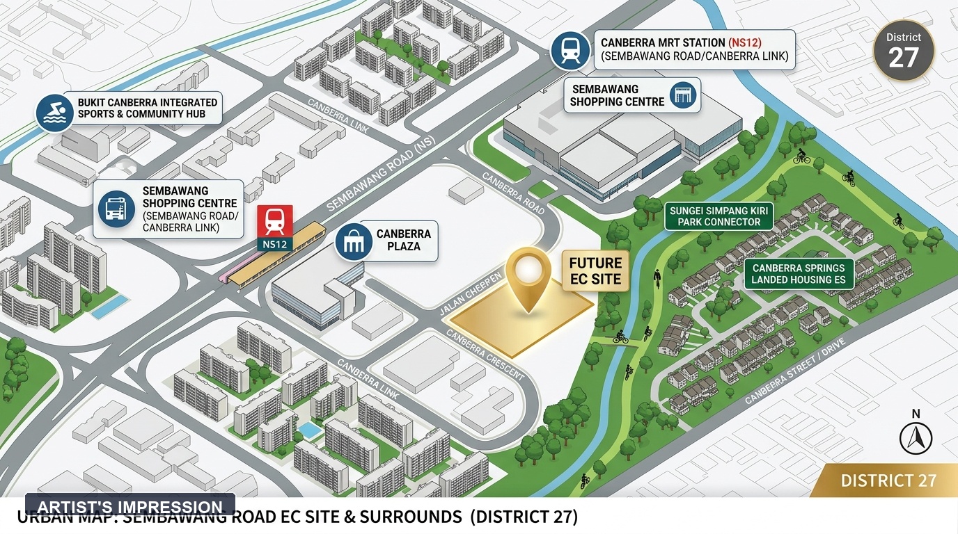 Sembawang Road EC Location & Neighborhood Map - Artist's Impression