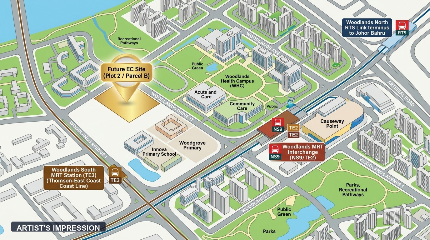 Woodlands Drive 17 EC Plot 2 Location & Connectivity Map - Artist's Impression